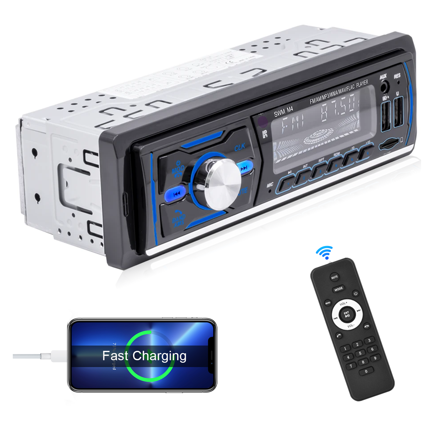 PODOFO Single Din MP3 Player Multimedia Car Stereo, In-Dash Car Radios  FM/AM/RDS/DAB+