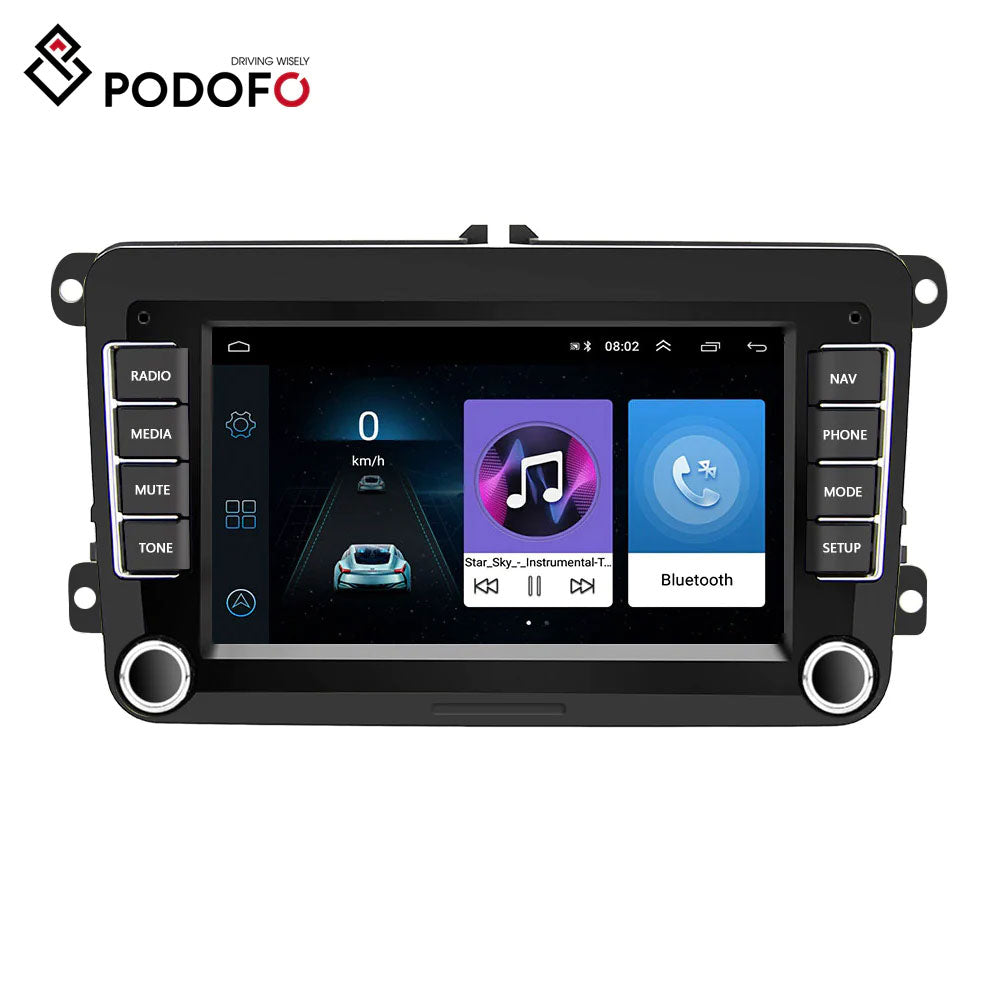 PODOFO Android 10.1 2+32G 7 Car Multimedia Player GPS 1 Din MP5