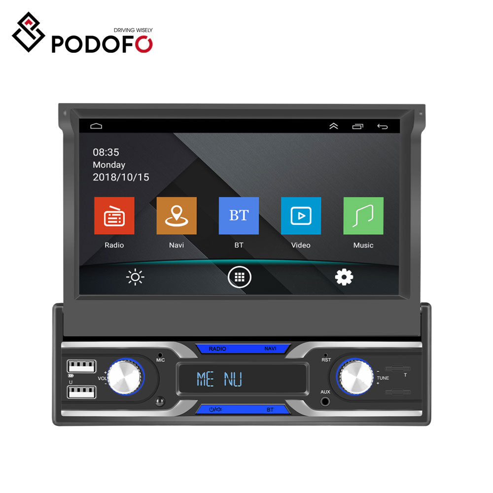 Acheter Podofo Autoradio 4.1 pouces écran tactile 1 Din voiture MP5 lecteur  Auto stéréo Bluetooth FM AUX USB TF
