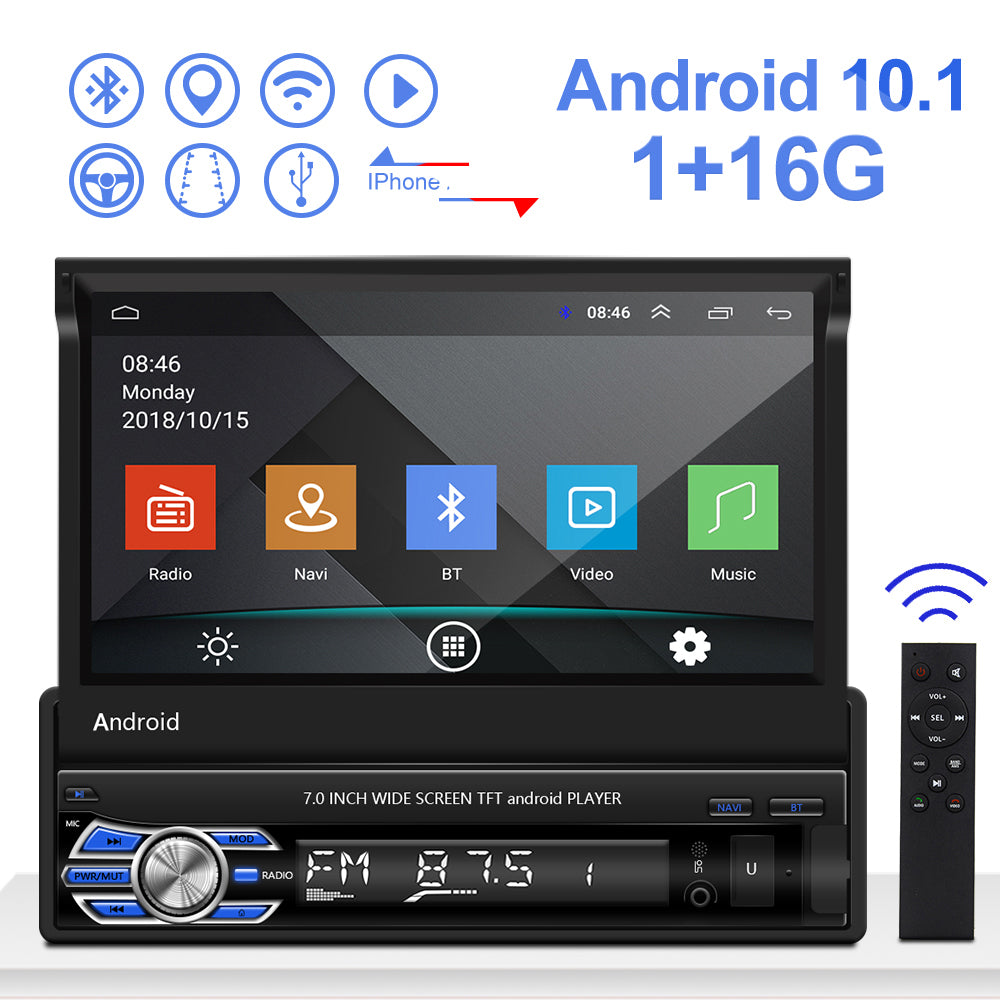 Desfiladero mesa Combatiente PODOFO Car Multimedia Player Android 10.1 Car Radio Autoradio 1 Din Te
