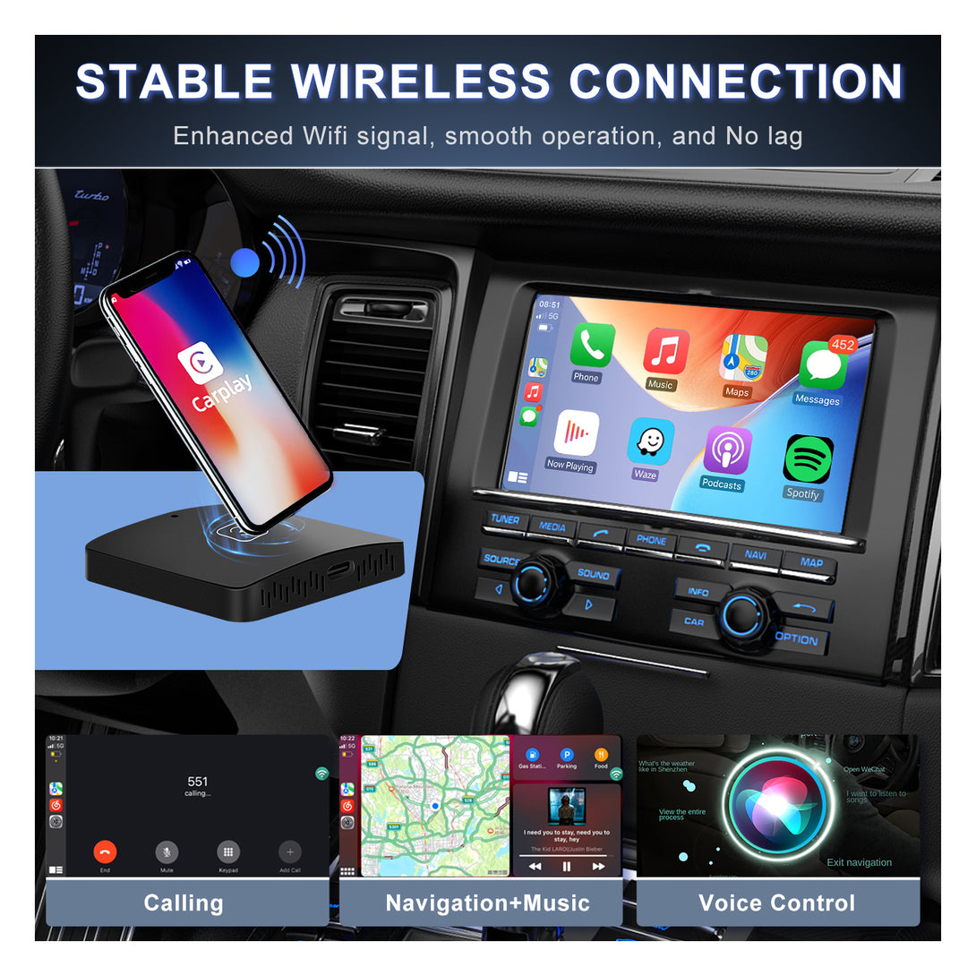 Carplay AI Box Wireless Carplay Android Auto Adapter Car