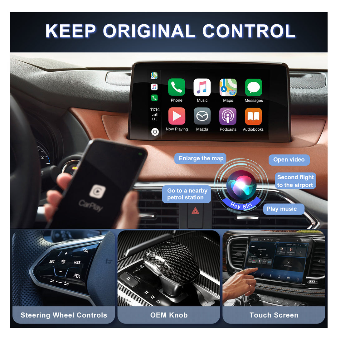 Wireless Apple CarPlay Android Auto Adapter for Factory Wired CarPlay  podofo Wireless CarPlay Android Auto Dongle Converts Wired Apple Car Play  to