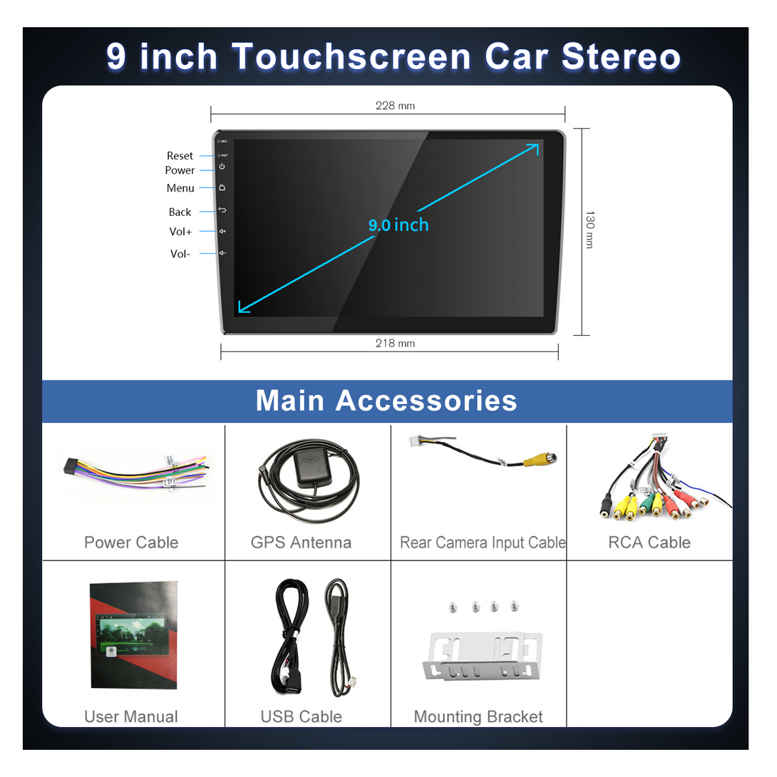 Android Car Stereo Double DIN 9/10.1 Inch Car Radio 2.5D HD Touchscreen IPS  LCD MP5 Radio with Bluetooth GPS Support WiFi FM Radio Dual USB Mirror Link  - China Car Radio, Car