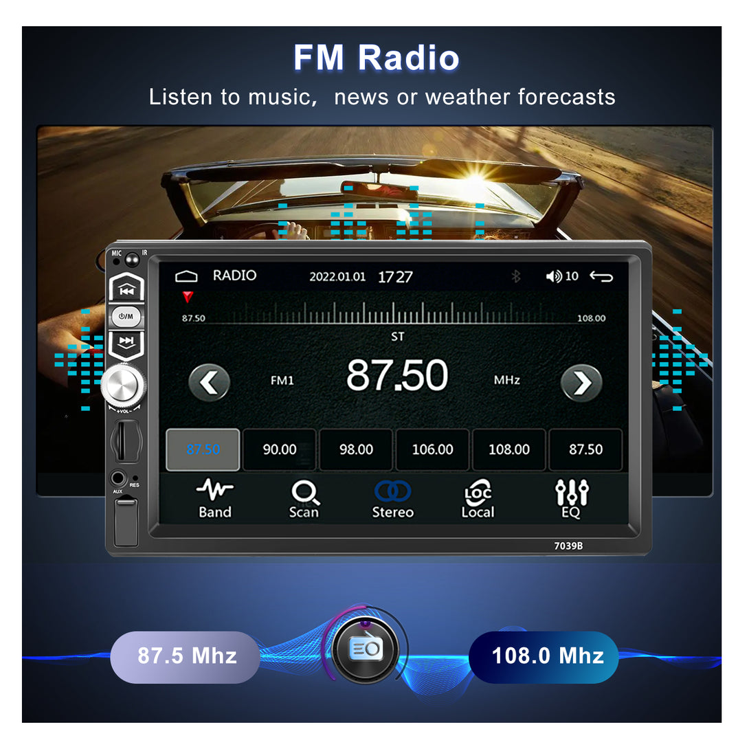 Podofo 1 Din Autoradio avec Carplay Android Auto Écran Tactile 5
