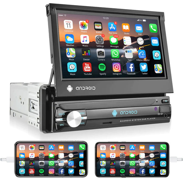 Radio GPS 9 pulgadas Android 1 DIN multi táctil CarPlay & Android Auto No