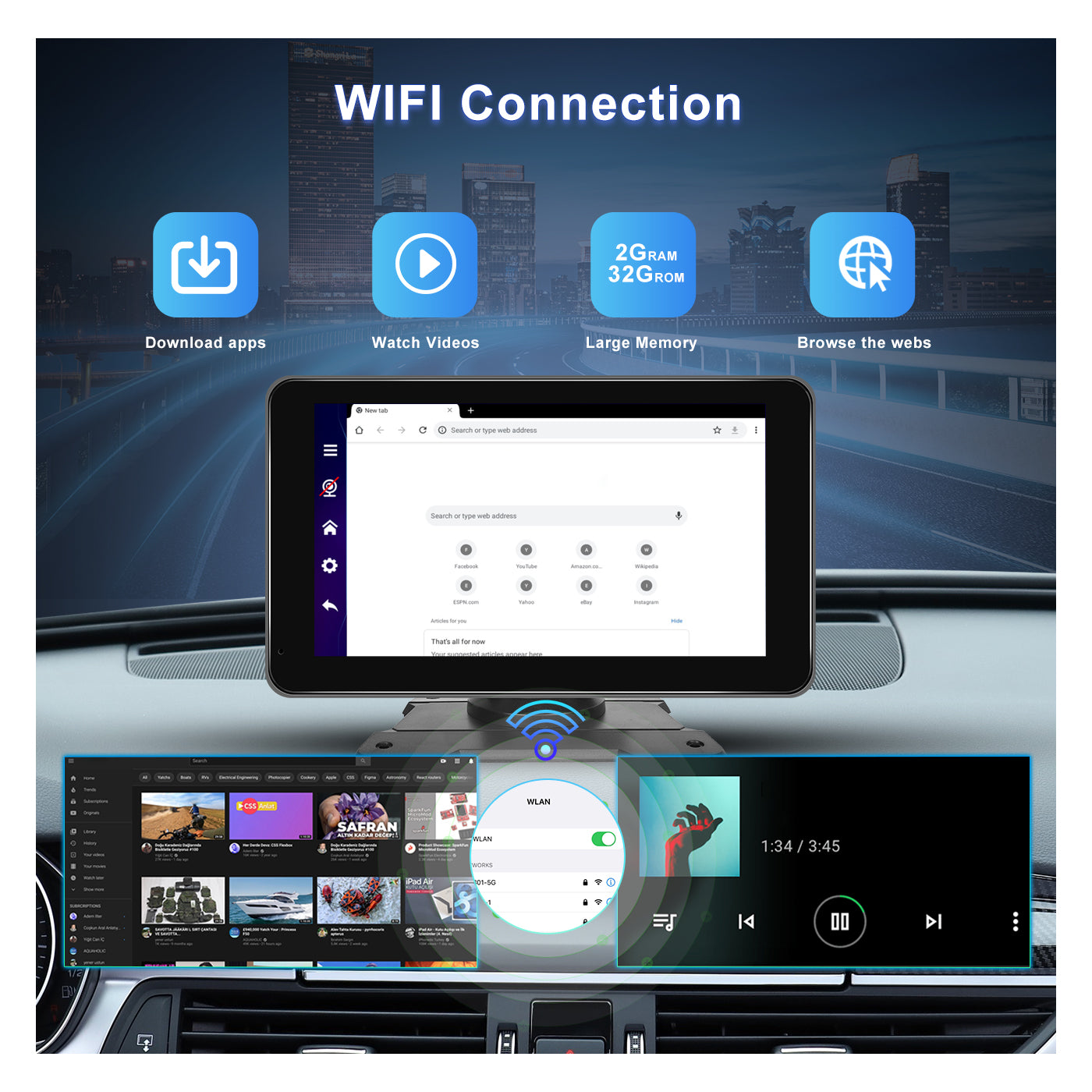 Achetez en gros Podofo 9 2 Din 2 32g 8 Core Voiture Stéréo Android 12  Autoradio Carplay Android Auto 4g Wifi Gps Bt Am/fm/rds Dsp Ips écran  Tactile Chine et Voiture Stéréo