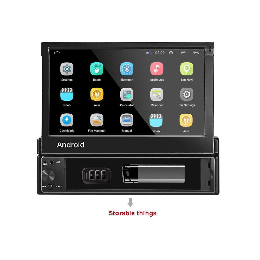 PODOFO 1 Din 7 Telescopic Car Multimedia Player Android 9.1 Car Radio
