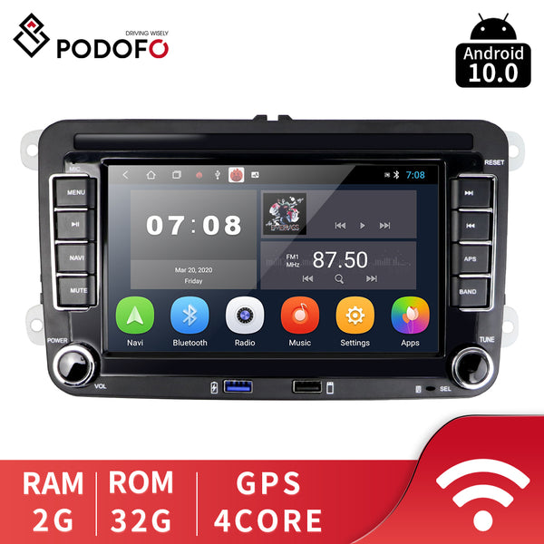 Podofo - Autoradio avec écran rabattable - Carplay - Extension vers DAB+ -  Ecran