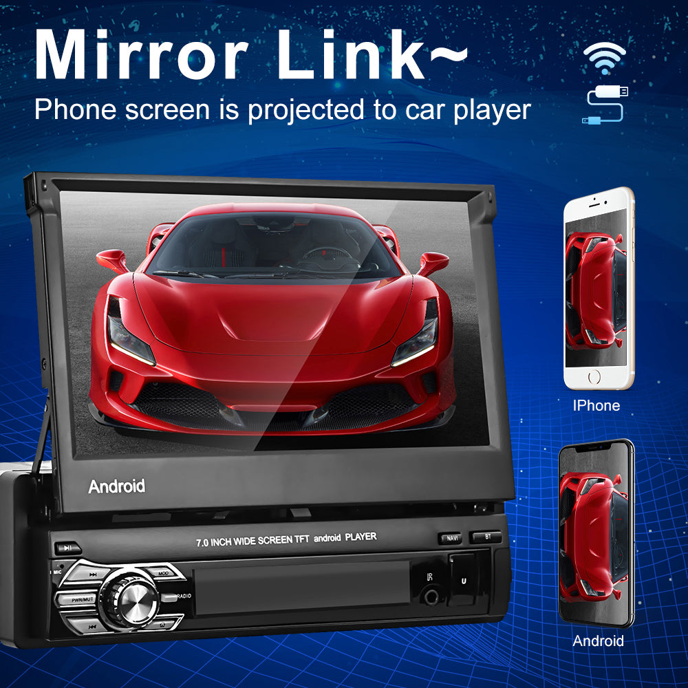 PODOFO Car Multimedia Player Android 9.1 Car Radio Autoradio 1 Din 7